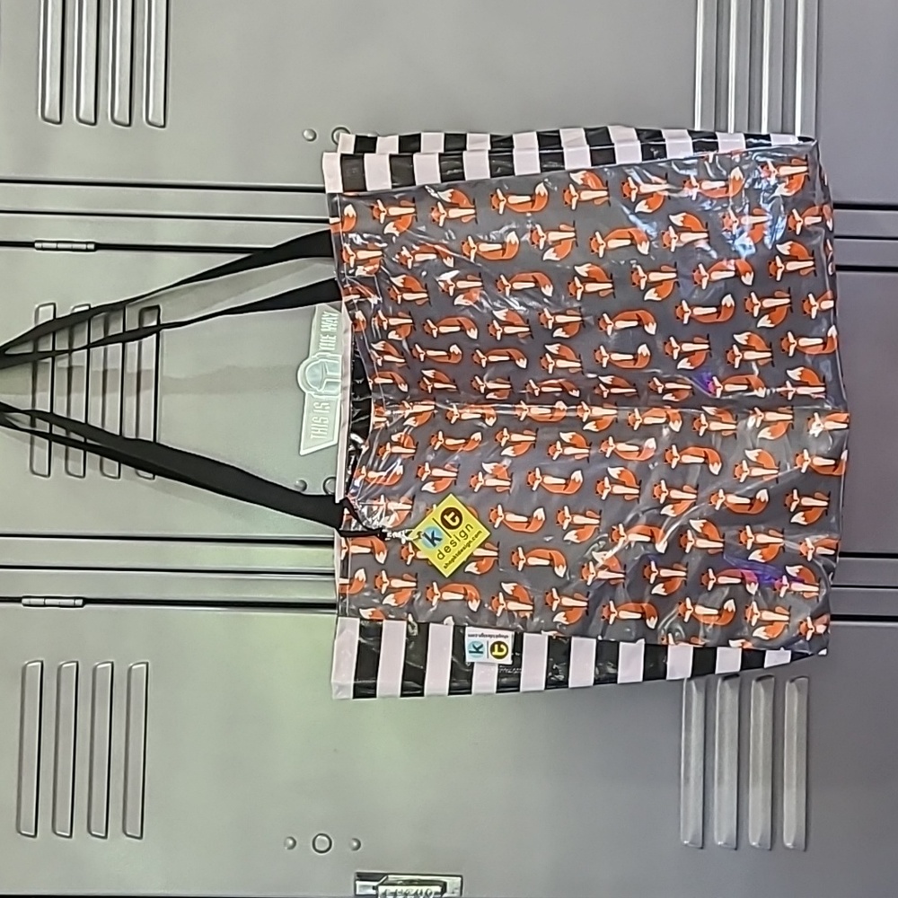 K T Design Laminated Cotton Fox Tote